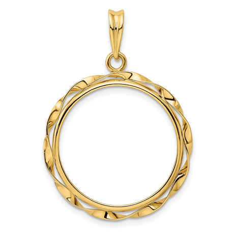 22 mm 14k Yellow Gold coin bezel pendant for US $5 Indian Head Half Eagle