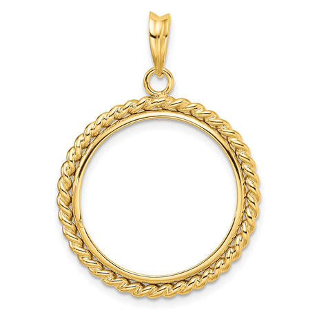 22 mm 14k Yellow Gold coin bezel pendant for US $5 Indian Head Half Eagle