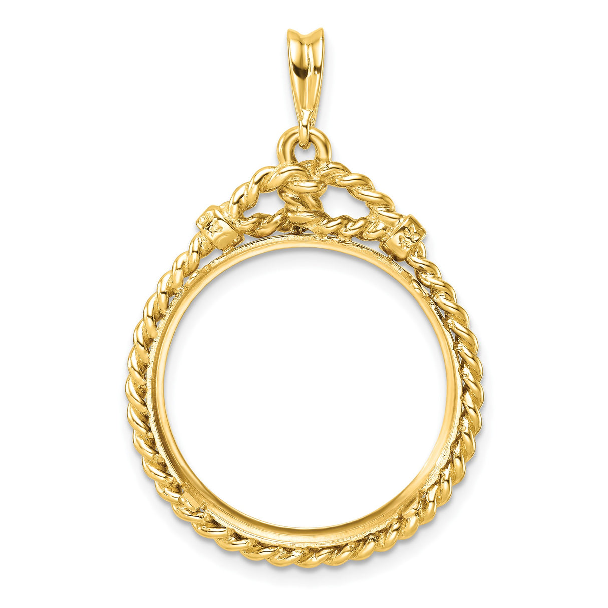 22 mm 14k Yellow Gold coin bezel pendant for US $5 Indian Head Half Eagle — additional image