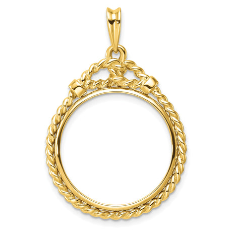22 mm 14k Yellow Gold coin bezel pendant for US $5 Indian Head Half Eagle