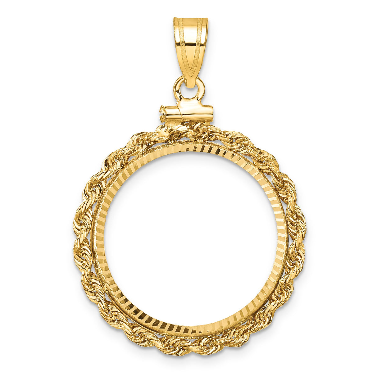 22 mm 14k Yellow Gold coin bezel pendant for US $5 Indian Head Half Eagle