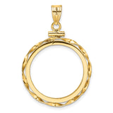 22 mm 14k Yellow Gold coin bezel pendant for US $5 Indian Head Half Eagle — additional image