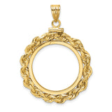 22 mm 14k Yellow Gold coin bezel pendant for US $5 Indian Head Half Eagle — additional image