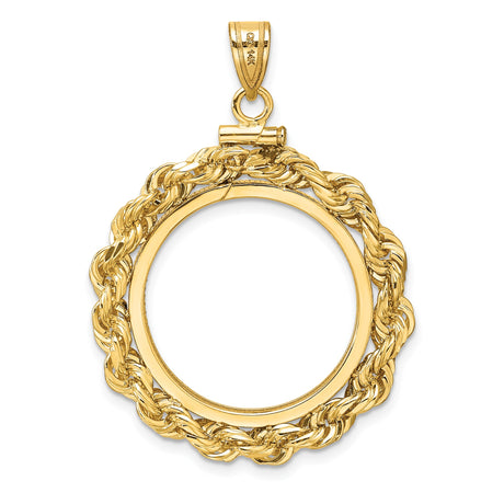 22 mm 14k Yellow Gold coin bezel pendant for US $5 Indian Head Half Eagle — additional image