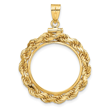 22 mm 14k Yellow Gold coin bezel pendant for US $5 Indian Head Half Eagle — additional image