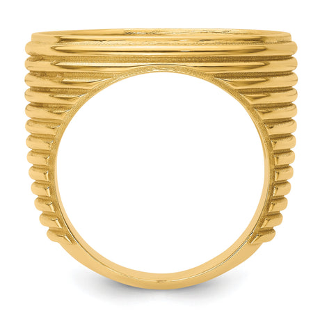 22 mm 14k Yellow Gold coin bezel ring for US $5 Indian Head Half Eagle — alternate view