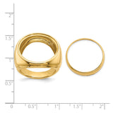 22 mm 14k Yellow Gold coin bezel ring for US $5 Indian Head Half Eagle — size reference (ruler)