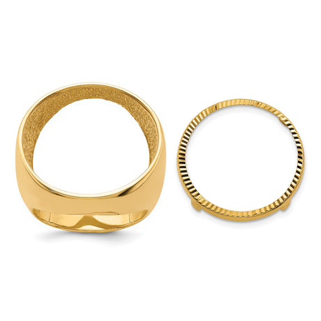 22 mm 14k Yellow Gold coin bezel ring for US $5 Indian Head Half Eagle