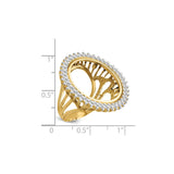 22 mm 14k Yellow Gold coin bezel ring for US $5 Indian Head Half Eagle — size reference (ruler)