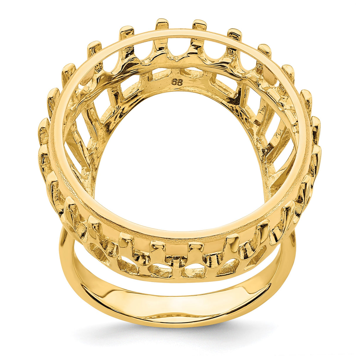 22 mm 14k Yellow Gold coin bezel ring for US $5 Indian Head Half Eagle — additional image