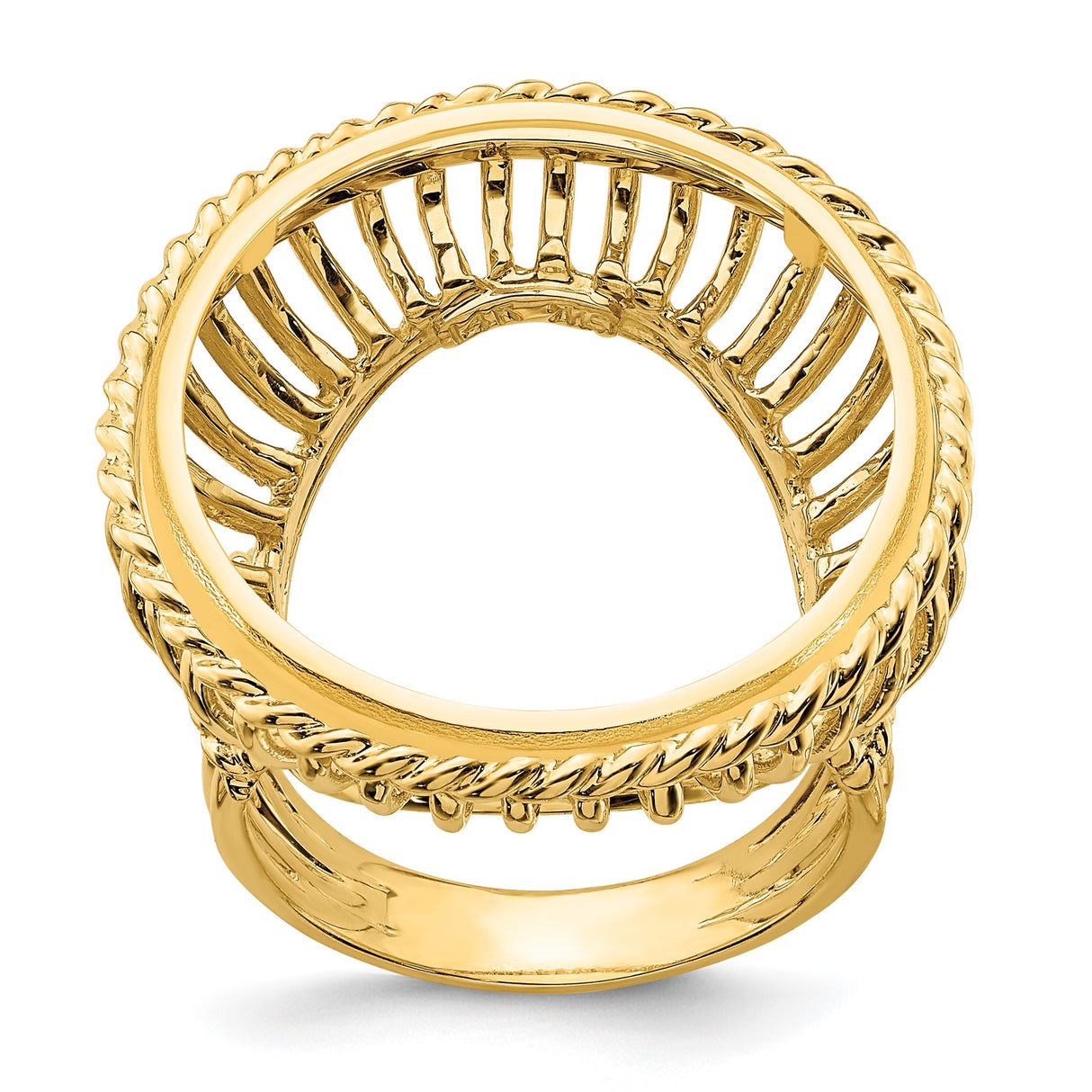 22 mm 14k Yellow Gold coin bezel ring for US $5 Indian Head Half Eagle — additional image