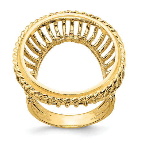 22 mm 14k Yellow Gold coin bezel ring for US $5 Indian Head Half Eagle — additional image