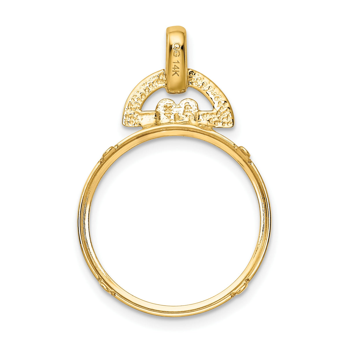 18 mm 14k Yellow Gold coin bezel pendant for US $2.50 Indian Head Quarter Eagle — additional image