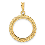 18 mm 14k Yellow Gold coin bezel pendant for US $2.50 Indian Head Quarter Eagle — additional image