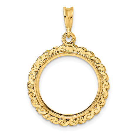 18 mm 14k Yellow Gold coin bezel pendant for US $2.50 Indian Head Quarter Eagle — additional image