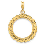 18 mm 14k Yellow Gold coin bezel pendant for US $2.50 Indian Head Quarter Eagle — additional image