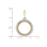 18 mm 14k Multi-Tone Gold coin bezel pendant for US $2.50 Indian Head Quarter Eagle — size reference (ruler)