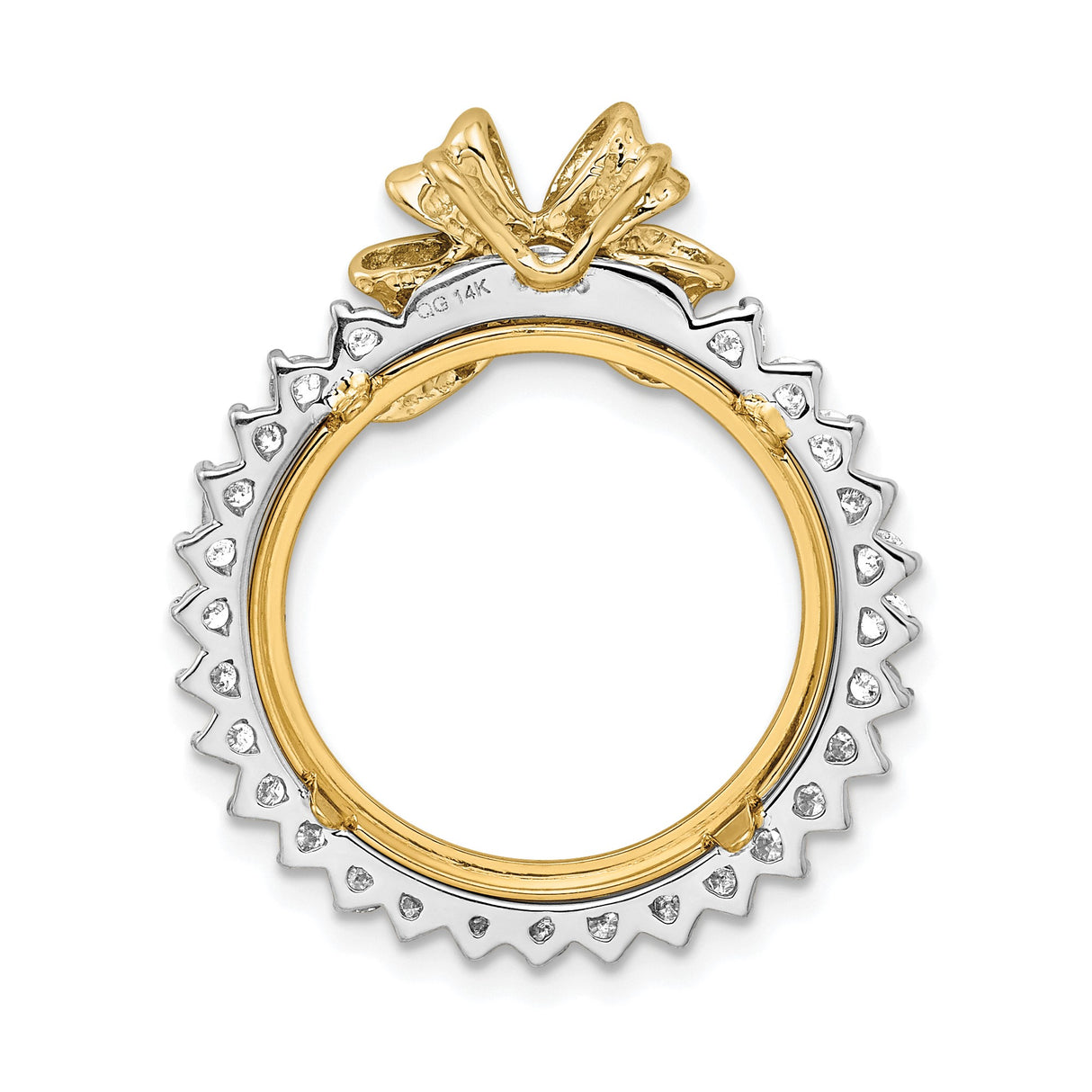 18 mm 14k Multi-Tone Gold coin bezel pendant for US $2.50 Indian Head Quarter Eagle — additional image