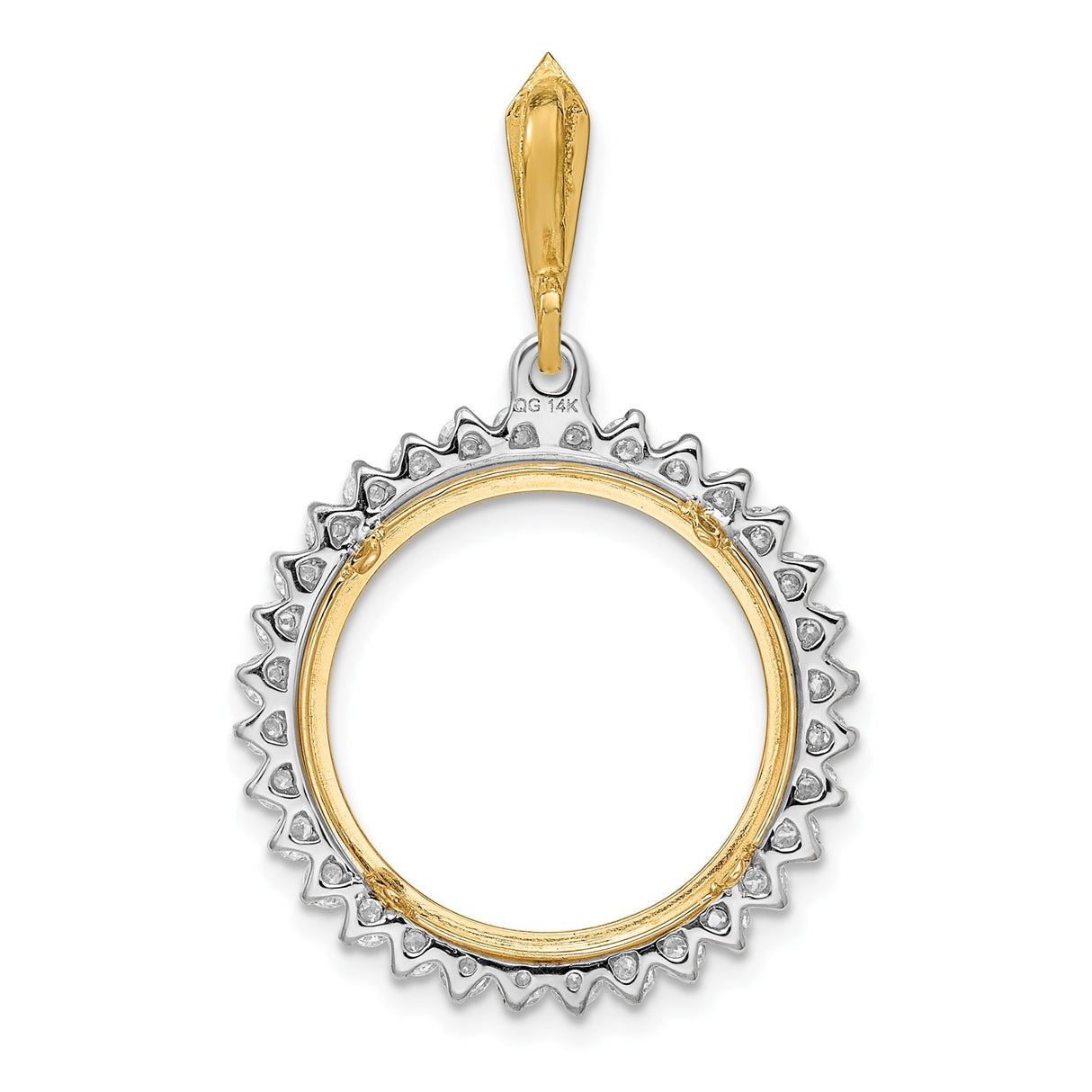 18 mm 14k Multi-Tone Gold coin bezel pendant for US $2.50 Indian Head Quarter Eagle — additional image