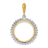 18 mm 14k Multi-Tone Gold coin bezel pendant for US $2.50 Indian Head Quarter Eagle — additional image