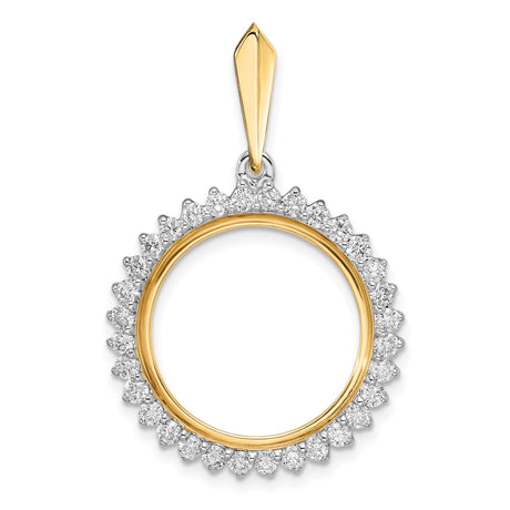 18 mm 14k Multi-Tone Gold coin bezel pendant for US $2.50 Indian Head Quarter Eagle