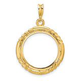 18 mm 14k Yellow Gold coin bezel pendant for US $2.50 Indian Head Quarter Eagle — additional image