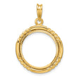 18 mm 14k Yellow Gold coin bezel pendant for US $2.50 Indian Head Quarter Eagle