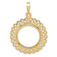 18 mm 14k Yellow Gold coin bezel pendant for US $2.50 Indian Head Quarter Eagle