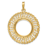 18 mm 14k Yellow Gold coin bezel pendant for US $2.50 Indian Head Quarter Eagle