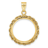 18 mm 14k Yellow Gold coin bezel pendant for US $2.50 Indian Head Quarter Eagle — additional image