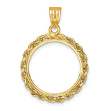 18 mm 14k Yellow Gold coin bezel pendant for US $2.50 Indian Head Quarter Eagle — additional image