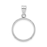 18 mm 14k White Gold coin bezel pendant for US $2.50 Indian Head Quarter Eagle — additional image