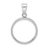 18 mm 14k White Gold coin bezel pendant for US $2.50 Indian Head Quarter Eagle