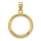 18 mm 14k Yellow Gold coin bezel pendant for US $2.50 Indian Head Quarter Eagle — additional image