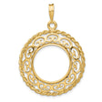 18 mm 14k Yellow Gold coin bezel pendant for US $2.50 Indian Head Quarter Eagle
