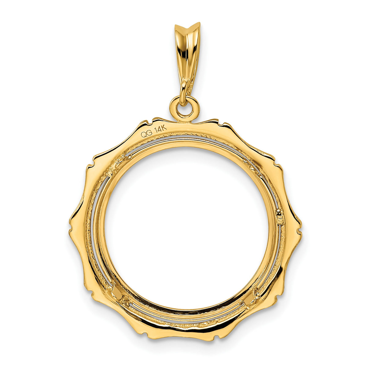 18 mm 14k Yellow Gold coin bezel pendant for US $2.50 Indian Head Quarter Eagle — additional image