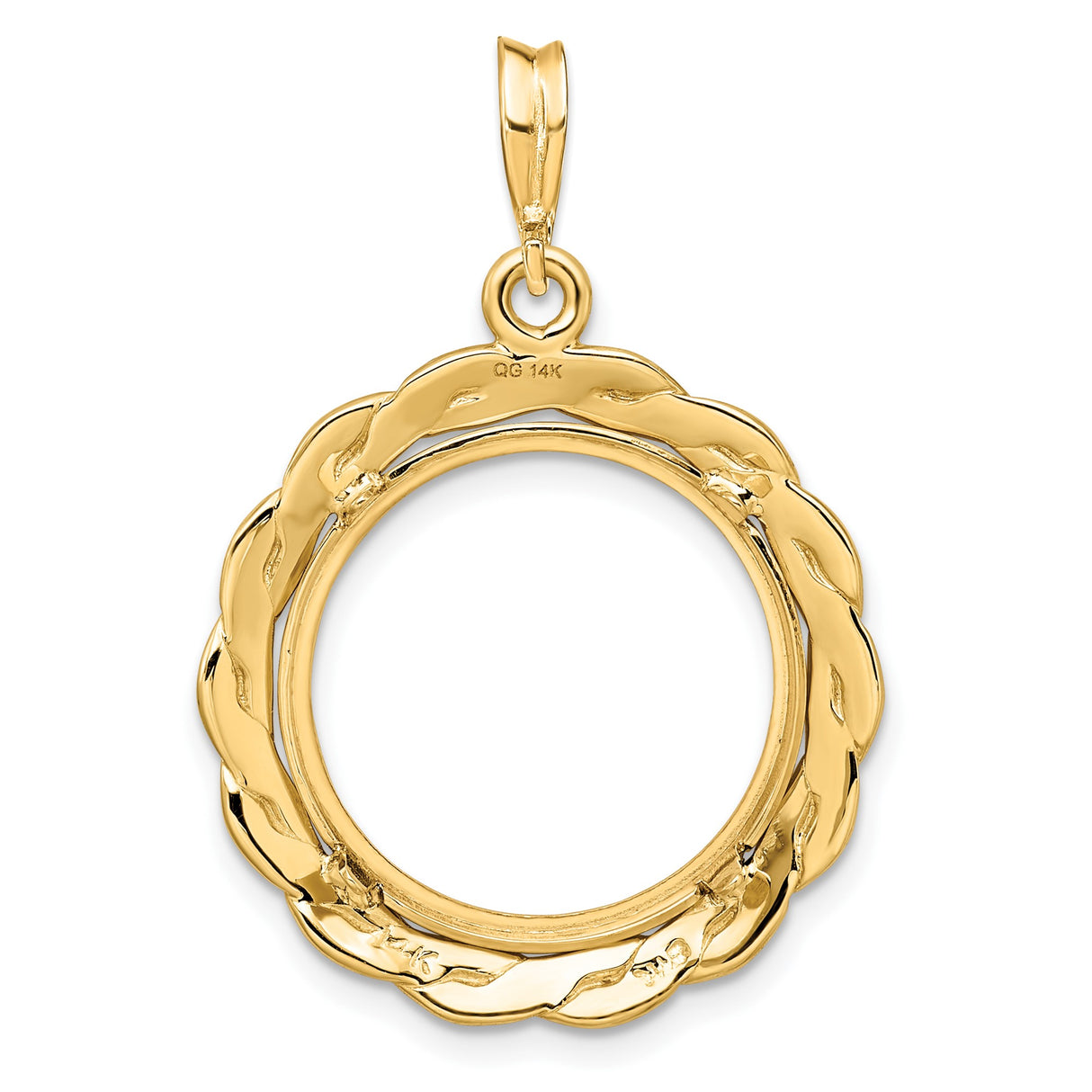 18 mm 14k Yellow Gold coin bezel pendant for US $2.50 Indian Head Quarter Eagle — additional image