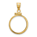 18 mm 14k Yellow Gold coin bezel pendant for US $2.50 Indian Head Quarter Eagle