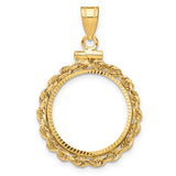 18 mm 14k Yellow Gold coin bezel pendant for US $2.50 Indian Head Quarter Eagle