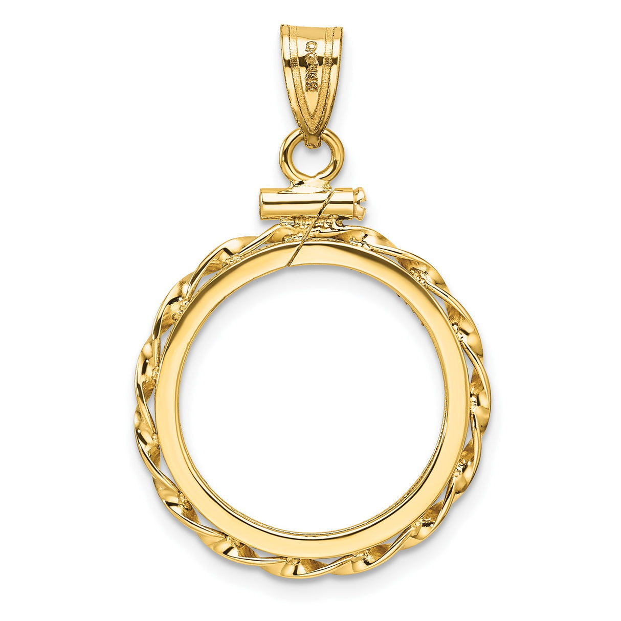 18 mm 14k Yellow Gold coin bezel pendant for US $2.50 Indian Head Quarter Eagle — additional image