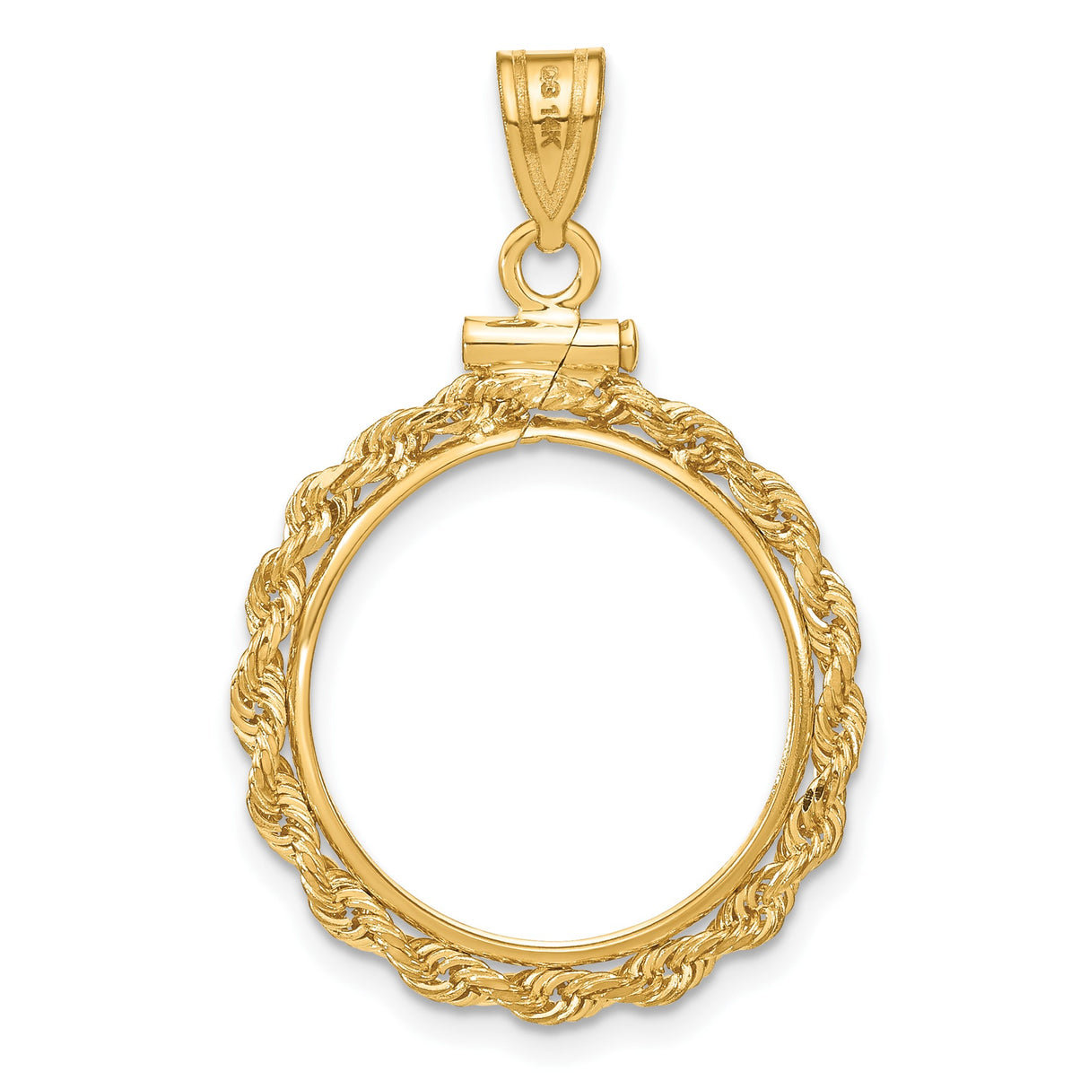 18 mm 14k Yellow Gold coin bezel pendant for US $2.50 Indian Head Quarter Eagle — additional image