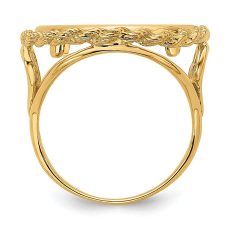 18 mm 14k Yellow Gold coin bezel ring for US $2.50 Indian Head Quarter Eagle — alternate view