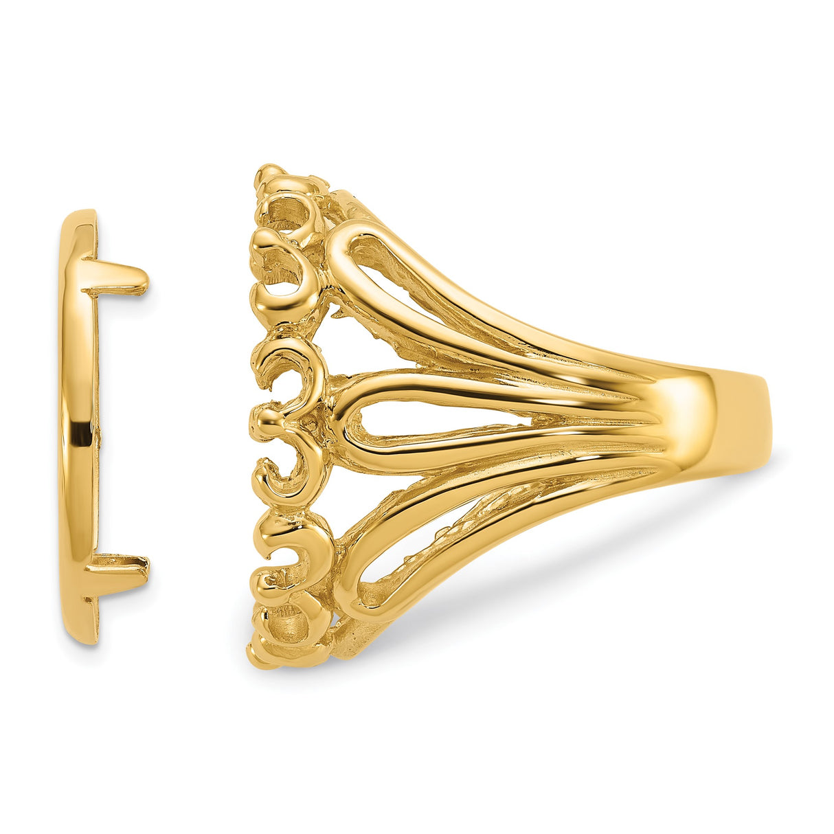 18 mm 14k Yellow Gold coin bezel ring for US $2.50 Indian Head Quarter Eagle — additional image