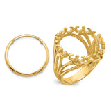 18 mm 14k Yellow Gold coin bezel ring for US $2.50 Indian Head Quarter Eagle — additional image