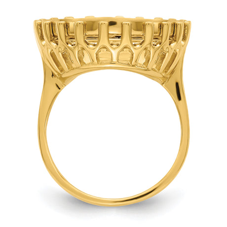 18 mm 14k Yellow Gold coin bezel ring for US $2.50 Indian Head Quarter Eagle — alternate view
