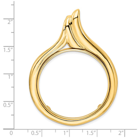 34 mm 14k Yellow Gold coin bezel pendant for US $20 Liberty Head Double Eagle — size reference (ruler)