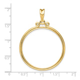 34 mm 14k Yellow Gold coin bezel pendant for US $20 Liberty Head Double Eagle — size reference (ruler)