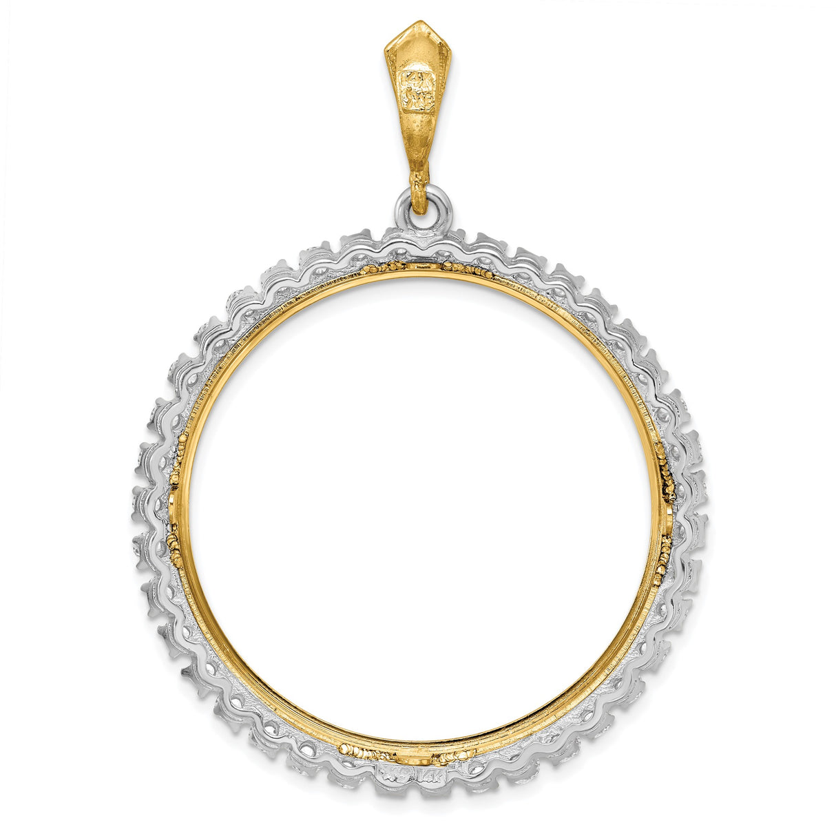 34 mm 14k Multi-Tone Gold coin bezel pendant for US $20 Liberty Head Double Eagle — additional image