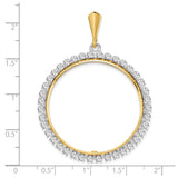 34 mm 14k Multi-Tone Gold coin bezel pendant for US $20 Liberty Head Double Eagle — size reference (ruler)