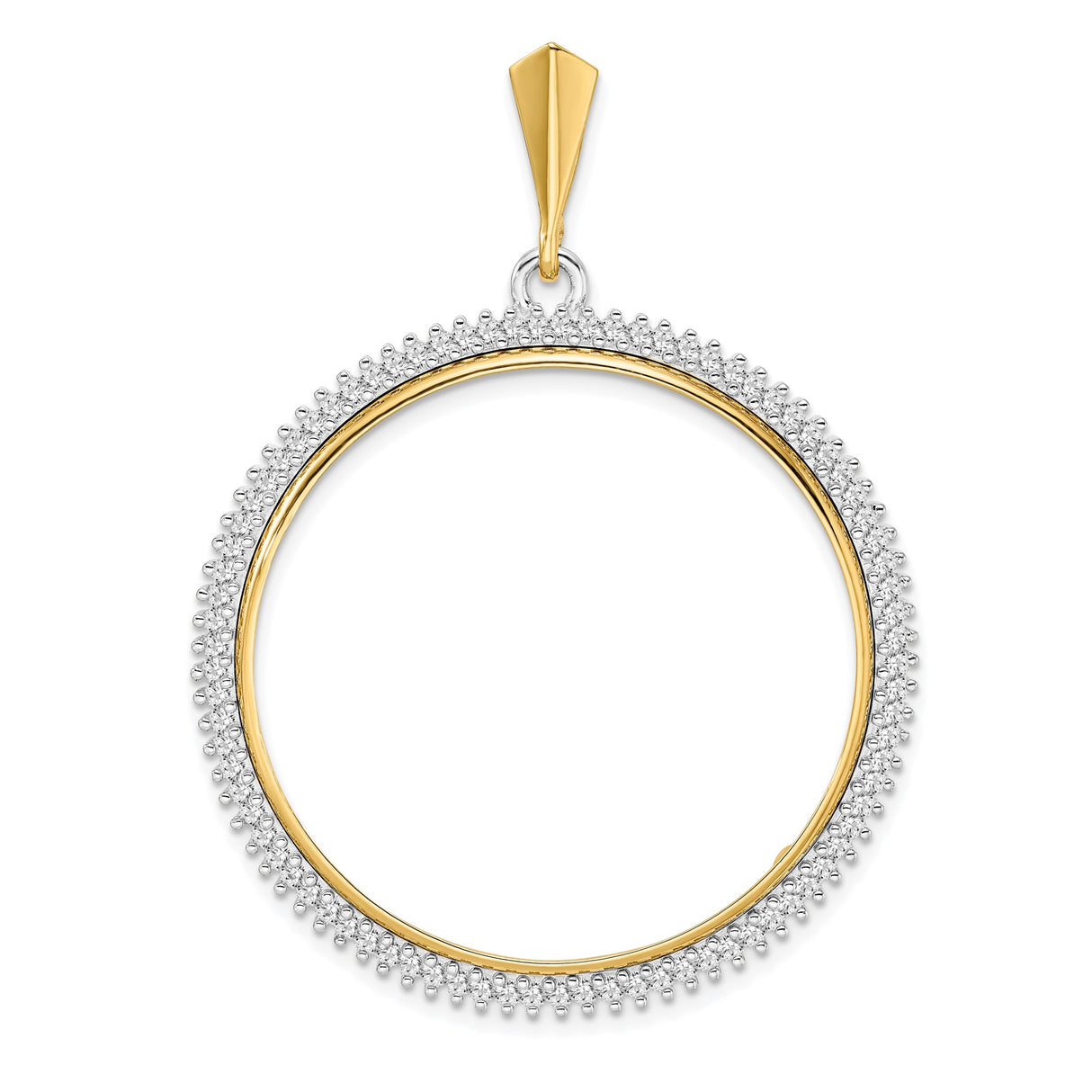 34 mm 14k Multi-Tone Gold coin bezel pendant for US $20 Liberty Head Double Eagle